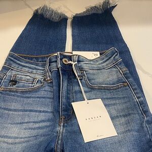 KanCan Distressed High Rise Crop Skinny Blue Ankle Jeans 0/23
